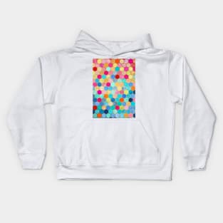Patterned Honeycomb Patchwork in Jewel Colors Kids Hoodie